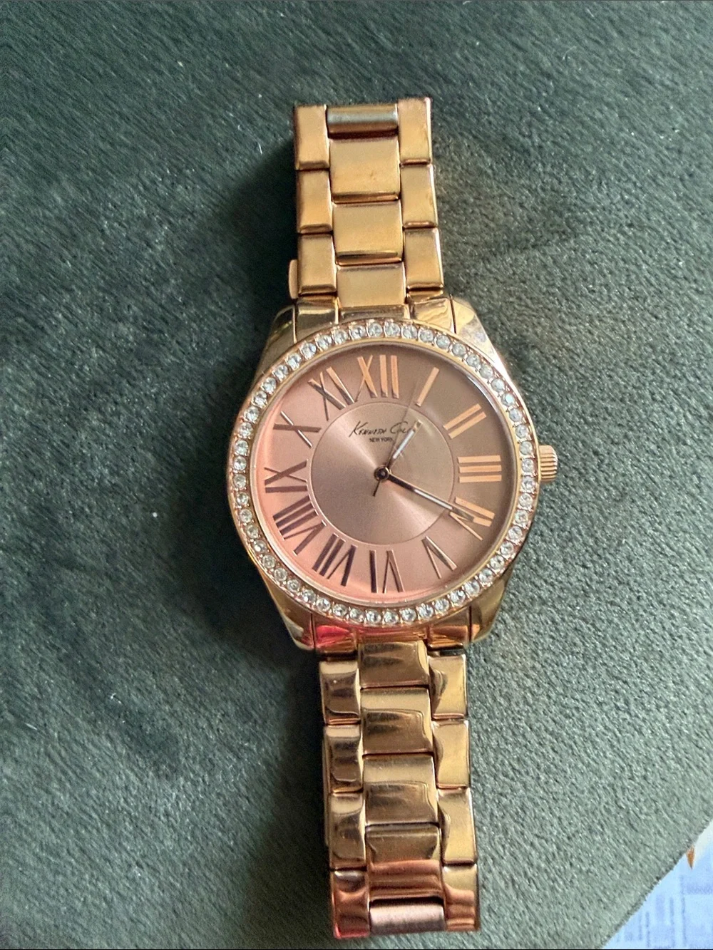 Kenneth Cole Women's Rose Gold Tone Crystal Bezel Watch
